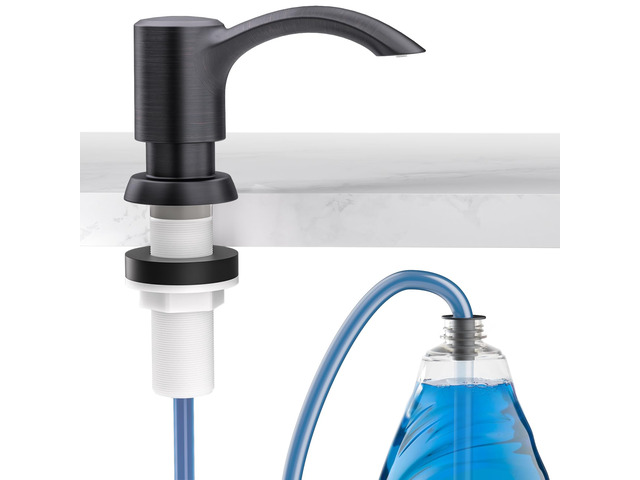 Built-in Kitchen Sink Soap Dispenser with Extension Tube Kit - Oil-Rubbed Bronze Finish, Leak-Proof Design, No Top Refill Required (39' Tube)