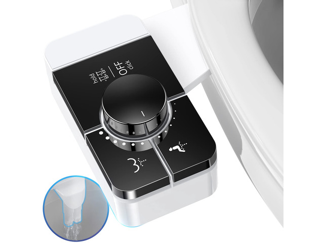 Bidet Attachment for Toilet, Ultra-Slim, Self Cleaning, Dual Nozzle, Feminine & Posterior Wash, Fresh Cold Water Sprayer, for Existing Toilets...