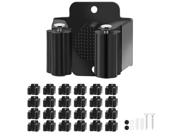 Broom Holder Wall Mount, 24PCS Broom Hanger Wall Mount, Stainless Steel Heavy Duty Mop Holder Broom Mop Hanger Wall with Screws, Garden Outdoor...