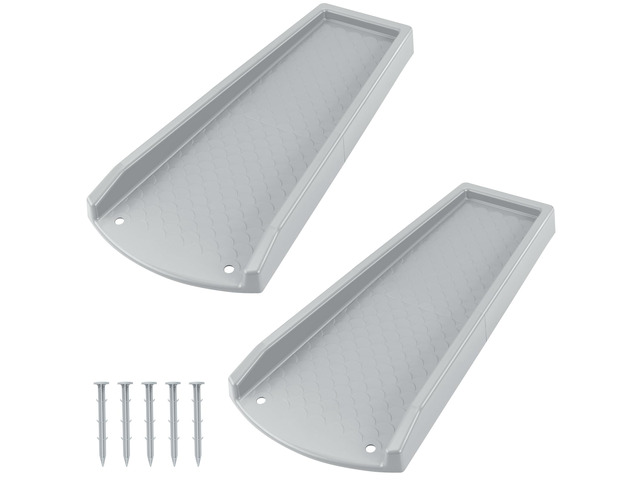 Splash Blocks for Gutters Downspouts, 24' Downspout Extensions for Rain Water Drainage, Thickened Gutter Splash Guard with Fixing Piles(2 Pack, Gray)