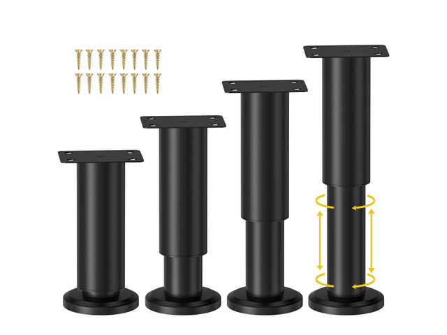 4 Pcs Metal Adjustable Furniture Legs 4.72-7.08 inch, Adjustable Cabinet Legs for Sofa/Bed/Chair/Couch/Dresser/Table,Heavy Duty Bed Replacement...