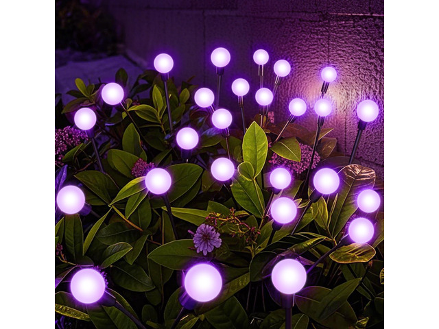 Solar Lights Outdoor Waterproof 6 Pack of 36 LEDs Unique Gifts Women Purple Swaying Solar Lights Outdoor for Yard Pathway Patio, Swaying Lawn Decor...