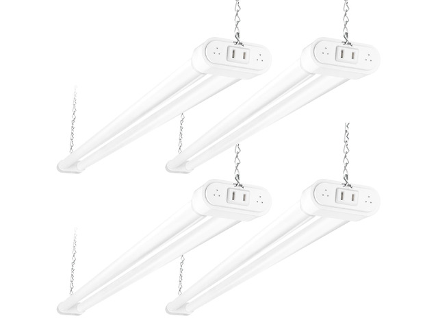 LED Shop Light 4FT 44W (300W Equivalent), 4600LM 5000K Daylight Hanging or Surface Mount,Plug-in Utility Linkable Shop Light for...