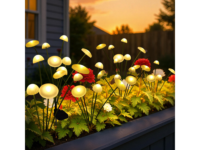 Solar Garden Lights, 6pack Swaying Mushroom Lights Solar Fairy Lights for Outside, Waterproof Light Decor for Yard,Lawn,Patio,Pathway...