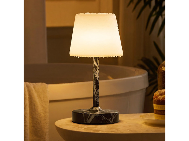 IP65 Waterproof Rechargeable Shower Lamp, Cordless Bathroom Touch Lamps 5200mAh Battery Powered, Stepless Dimming, Portable LED Table Lamp for...