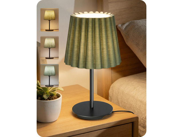 Small Bedside Table Lamp, Dimmable Table Lamp with 3 Adjustable Color Temperatures, Nightstand Lamp with a Dimmable Bulb, E26 Base, for Bedroom,...