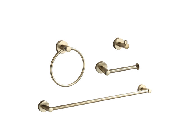 Bathroom Accessory Set Brushed Gold 4 Pieces Towel Rack Set