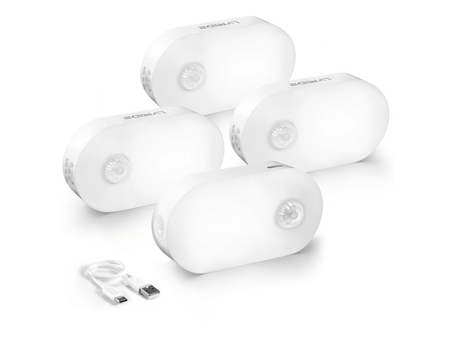 Rechargeable Battery Night Light with Motion Sensor, Portable, Auto-Off, Dimmable for Bathroom, Bedroom, Kitchen, Stairs, Hallway, Pets, Travel,...
