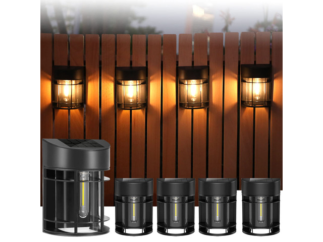 Solar Fence Lights, Upgrade Solar Deck Lights, Waterproof Solar Outdoor Lights for Wall Yard Post,Steps, Easy-to-Install