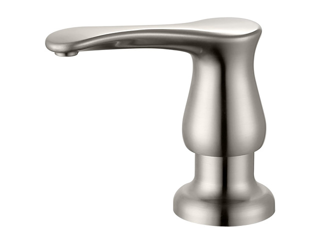 Kitchen Sink Soap Dispenser with 17 OZ Bottle - Brushed Nickel Built in Soap Dispenser for Kitchen Sink, Lotion Dispenser for Kitchen Sink, Refill...
