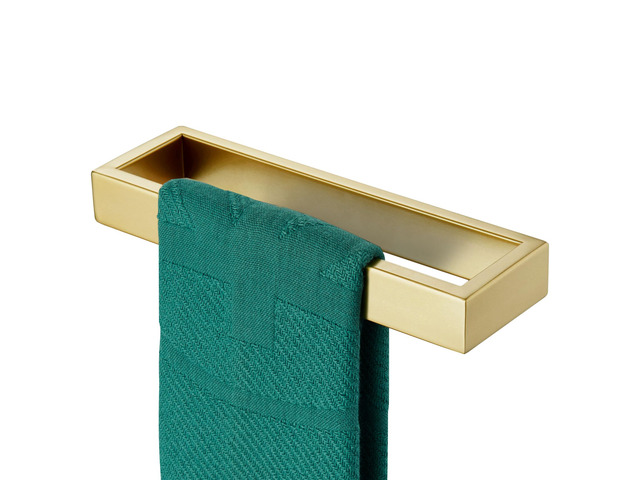 Towel Ring Brushed Gold Hand Towel Holder 9 Inch Kitchen Towel Hanger Rack Stainless Steel Bathroom Hardware Wall Mounted, 1 Pack B4008BG-L9