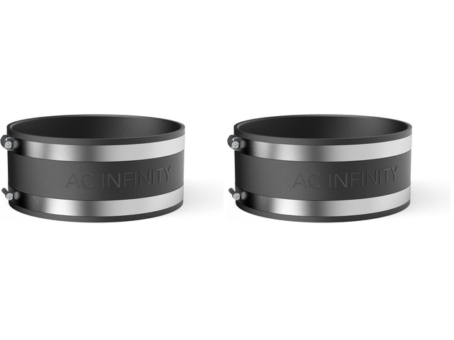 Noise Reduction Clamp 6-Inch, Duct Coupler with Stainless Steel Clamps, Flexible Rubber Coupling for Inline Fans and Carbon Filters in Growing and...