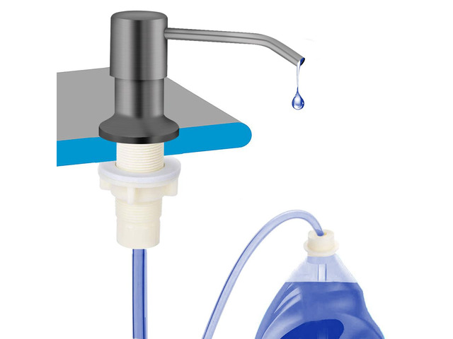 Dish Soap Dispenser for Kitchen Sink, Countertop Sink Soap Dispenser Water Pump with 47 No-Spill Extension Tube Kit Design for Kitchen Bathroom, No...