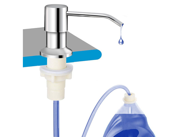 Dish Soap Dispenser for Kitchen Sink, Countertop Sink Soap Dispenser Water Pump with 47 No-Spill Extension Tube Kit Design for Kitchen Bathroom, No...