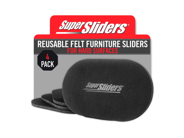 5-3/4' x 9-1/2' XL Oval Reusable Felt Furniture Sliders for Hard Surfaces, Anti-Slip Protective Furniture Moving Pads for Beds, Sofas, Dressers,...