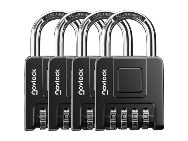 Combination Lock for Outdoor & Indoor, Weatherproof Combo Padlock One-Push Unlocking, Heavy Duty, 4-Digit Security, Lock for Lockers, Gates,...