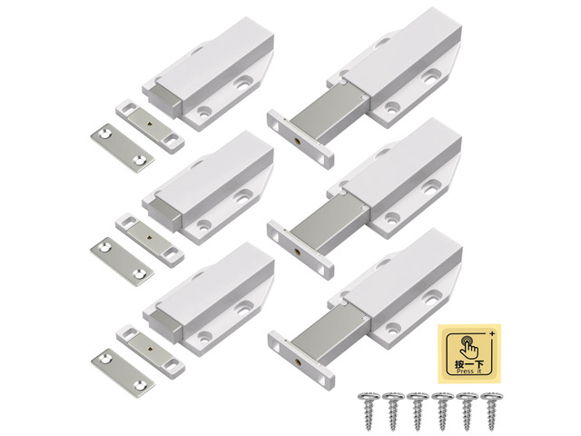 Push to Open Drawer Latch 6 Pack Heavy Duty Magnetic Cabinet Latches for Large Door Push Release Magnet Latch Door Drawer Spring Opening Press Out...
