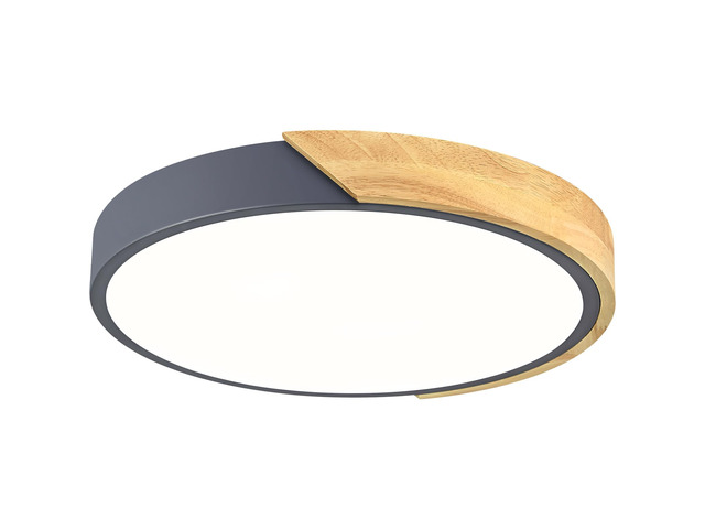 Modern LED Ceiling Light, Minimalist Wood Flush Mount Ceiling Light Fixture, 4000K Not Dimmable, Circle Lighting Lamp with Acrylic Lampshade for...