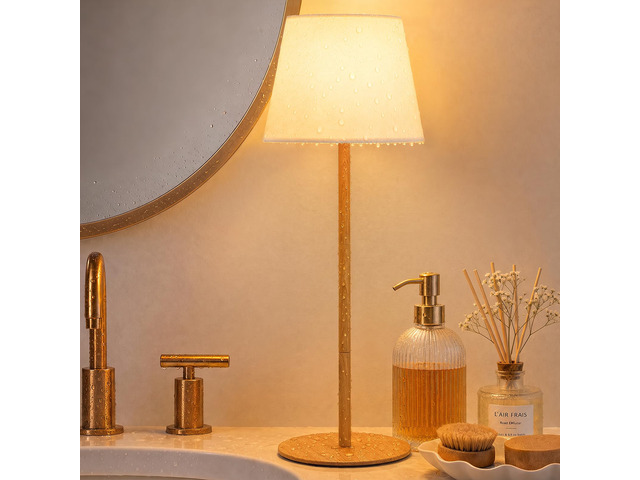 Shower Lamp Rechargeable Waterproof Lamp, Cordless Table Lamp for Bathroom IP54 Spa-Like Shower Light, 4000mAh Battery Powered, 3 Color Modes,...