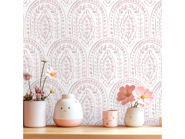 Pink Peel and Stick Wallpaper Boho Wall Paper Peel and Stick Modern Contact Paper Self Adhesive Wallpaper for Bedroom and Bathroom Removable...