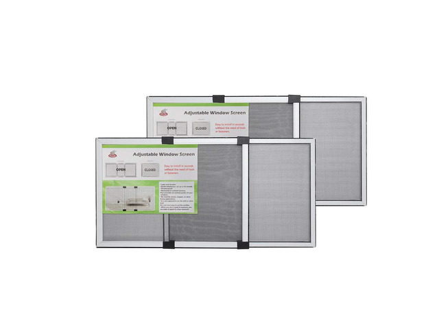 [FOR SMALL WINDOWS ONLY] Adjustable Screen, 2 Packs 10' H x Fits 14' to 24' W Stop & Measure Before Buying Perfect for Bathroom & Basement Windows