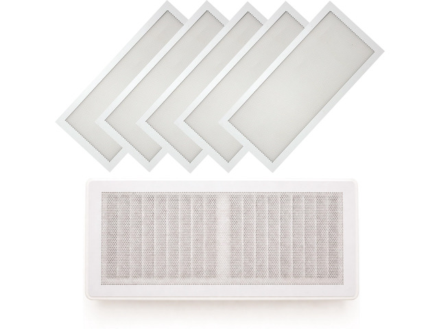 Extra Strong Magnetic Air Vent Screen Cover for Floor 5-Pack (5' x 13', White)