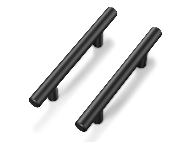 50Pack Matte Black Cabinet Handles, 3''Hole Centers Kitchen Drawer Pulls, Stainless Steel Dresser Hardware for Kitchen Bathroom Bedroom -...