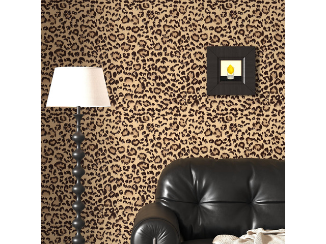 Leopard Peel and Stick Wallpaper Cheetah Contact Paper Brown 17.3''Ã—393'' Waterproof Vintage Wallpaper Self Adhesive Removable Wall Paper Leopard...