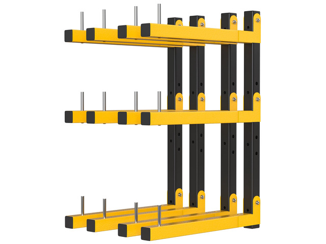 Lumber Rack Wall Mount Storage Racks Folding Wood Organizer Heavy Duty Shelf Brackets With 6-Level 720 Lbs Capacity Yellow Metal Utility Racks...