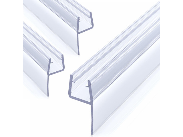3 Pack 3/8' x 39' Shower Door Side Seal Door, Shower Door Sweep Shower Side Seal for 3/8'' (10mm) Doors, Frameless Glass Shower Door Seal Strip...