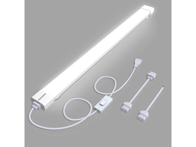 Utility LED Shop Lights Fixture with Plug 4FT 5000K 36W 3600LM Plug-and-Play Linkable Ceiling Light. Under Cabinet Light,Workbench Lamp for Garage,...