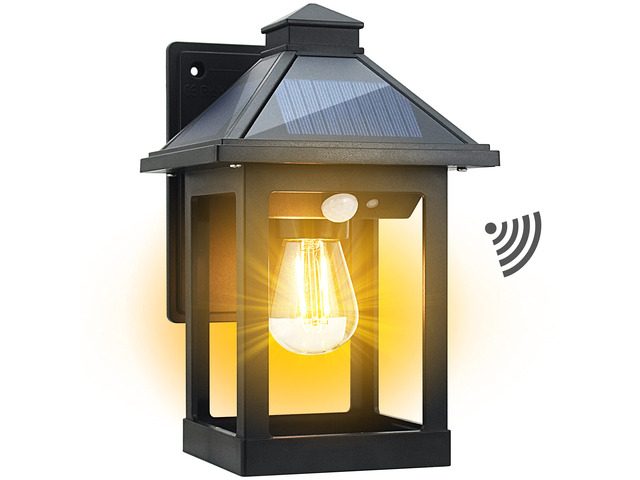 Solar Wall Lanterns Outdoor with 3 Modes, Dusk to Dawn Motion Sensor Sconce Lights Waterproof, Exterior Front Porch Security Lamps Wall Mount Patio...