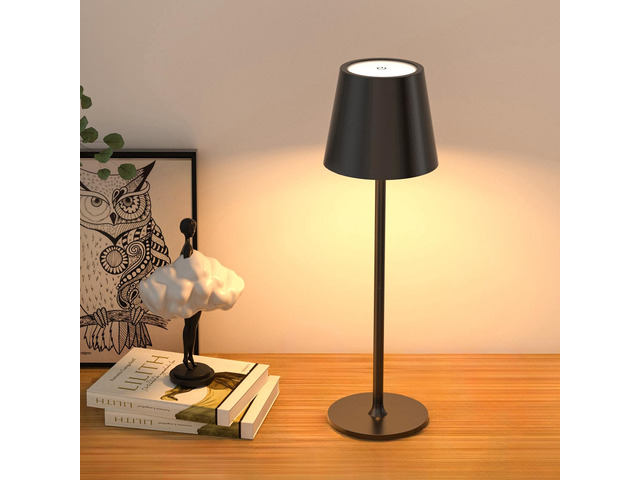 Cordless Table Lamps Rechargeable, 3 Adjustable Height, 5000 Capacity Operated, 3 Colors Smooth Dimming, Portable LED Waterproof Table Lamp for...
