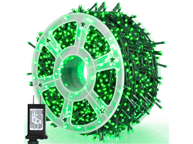164Ft 500 LED Green Halloween Lights, Waterproof 8 Twinkle with Memory Functions Green String Lights for Indoor Outdoor Tree Garden Halloween...