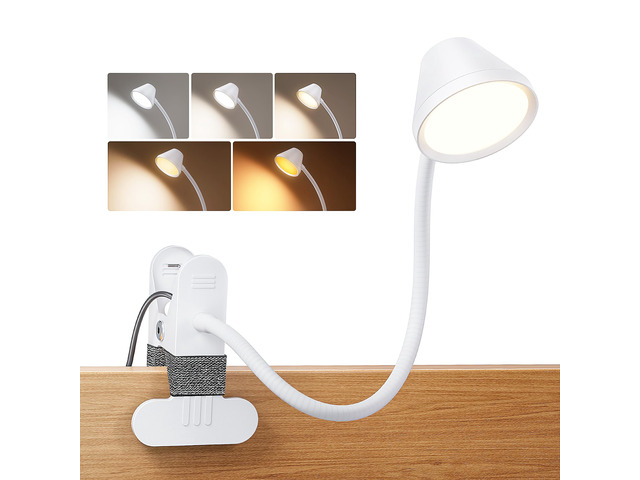 Clip on Light, Reading Lights for Books in Bed, 400LM, RG0 Eye-Care 5 Colors & Stepless Dimming, Amber Glow Light & Auto Timer, Up to 2.3' Strong...