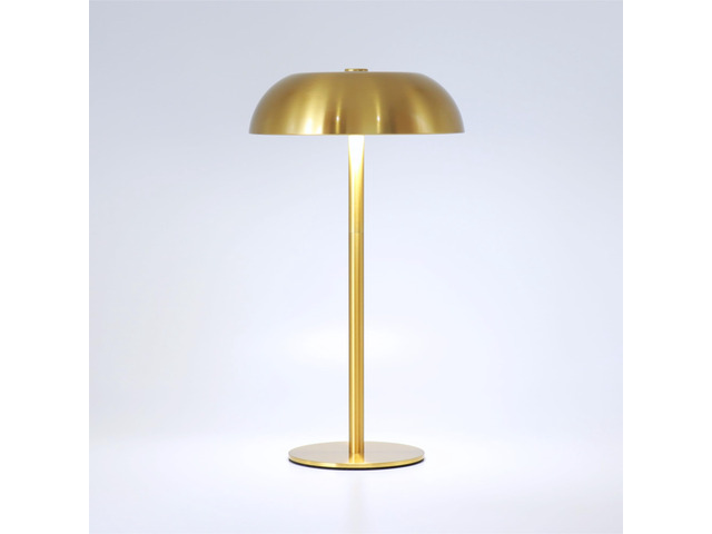 Cordless 11' Mushroom Table Lamp with Dimmable 3 Color, 5200mAh, Gold Adjustable Height, Portable, Easy to Assemble, Metal Structure, Rechargeable,...