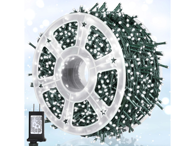 164Ft 500 LED White Christmas Lights, Waterproof 8 Twinkle with Memory Functions Christmas Tree Lights for Indoor Outdoor Christmas Tree Garden...