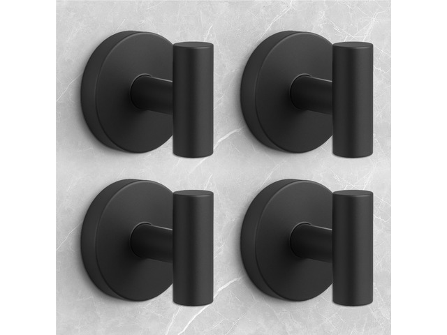 Shower Hooks for Inside Shower,No-Drill Removable & Reusable Towel Hooks for Bathroom,Heavy Duty Suction Cup Hooks for Glass Window,4 Packs(Black)