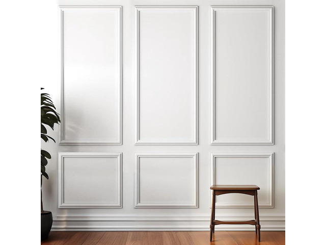 Peel and Stick Wall Molding Kit,Pre Cut Accent Wainscoting Panels,24x54in 3 Sets,Self Adhesive,Paintable,PVC,Premade