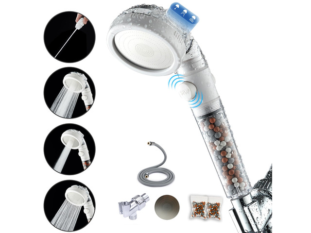 Filtered Shower Head with Handheld - High Pressure Mineral ShowerHead with Filters for Hard Water - Reduces Dry Itchy Skin, Easy Instal, 4 Modes,...