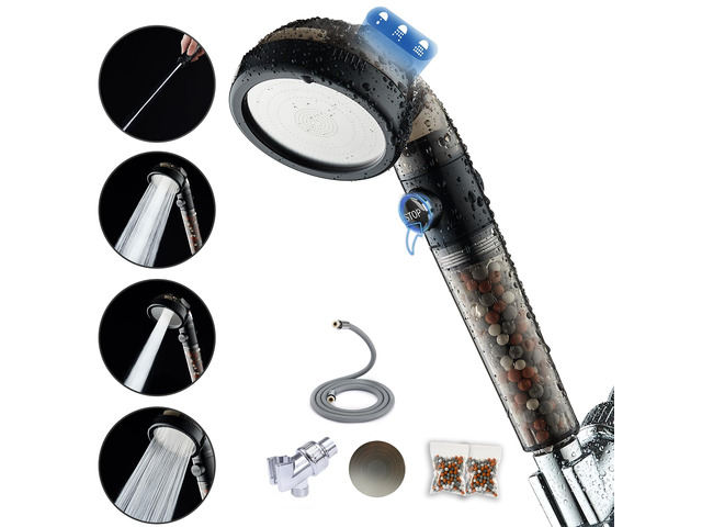 Filtered Shower Head with Handheld - High Pressure Mineral ShowerHead with Filters for Hard Water - Reduces Dry Itchy Skin, Easy Instal, 4 Modes,...