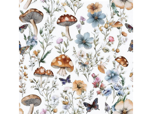 Mushroom Wallpaper Peel and Stick Boho Contact Paper 16.9' x 373.7' Vintage Floral Self Adhesive Wallpaper Mushroom Removable Waterproof Contact...