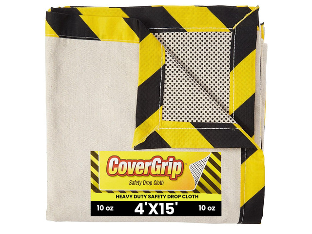 Heavy Duty Safe Path 10 Oz Canvas Safety Drop Cloth, 4' x 15'