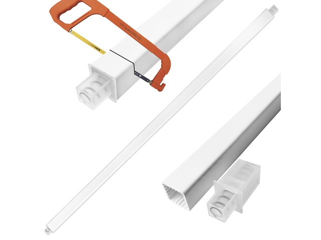 24 Inch Adjustable Towel Bar Replacement Rod with Spring End for Bathroom White Plastic Towel Rod for Ceramic Holder, Wall Mounted Towel Bars for...