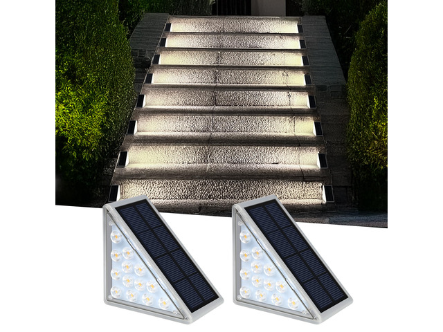 LED Solar Step Lights Waterproof Outdoor Stair Lights, Solar Deck Light Outdoor Decor IP67 Solar Decoration Light for Yard, Patio, Garden,...