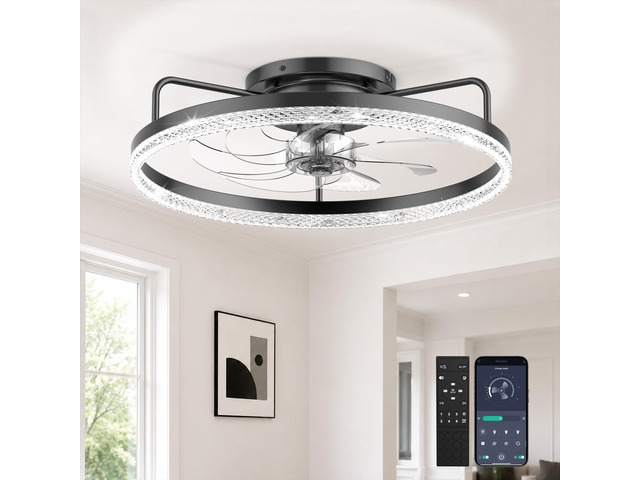 Ceiling Fan with Lights and Remote, 20in Modern Ceiling Fans 3000K-6500K Smart Ceiling Fans with Lights, Low Profile Flush Mount Ceiling Fan with...