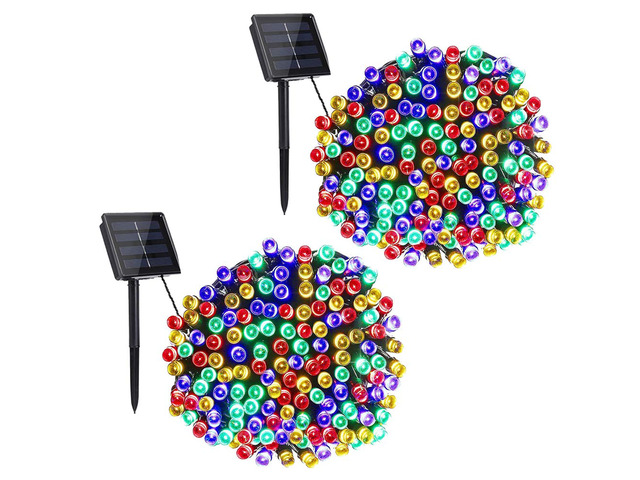 Solar Christmas Lights Outdoor, 2 Packs Solar String Lights