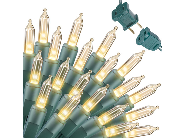 Clear Christmas Lights, 40FT 200 Count Incandescent Mini String Lights, Connectable Waterproof Fairy Light Christmas Decorations for Indoor Outdoor...