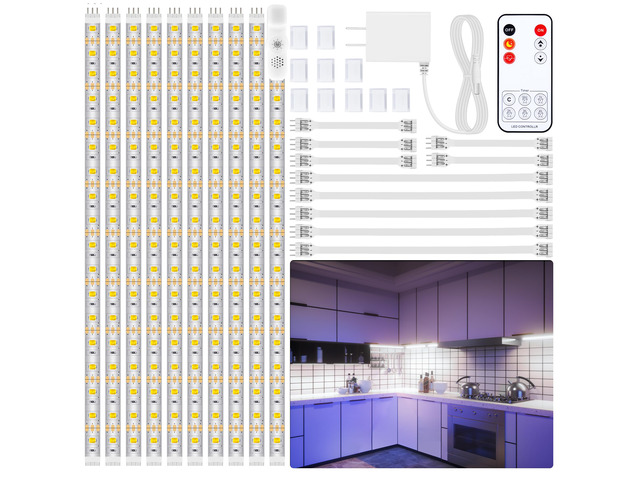10 PCS 20in Under Cabinet Lighting Kit, 6000K