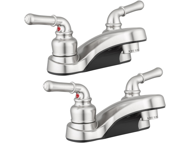 Lynden Bathroom Sink Faucet, Plated ABS (Satin Nickel) 2 Pack Lightweight, rustproof, and easy to install; smooth valve control for kitchen, bath,...